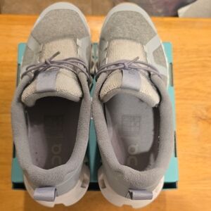 On Running Light Gray and White Sneakers
